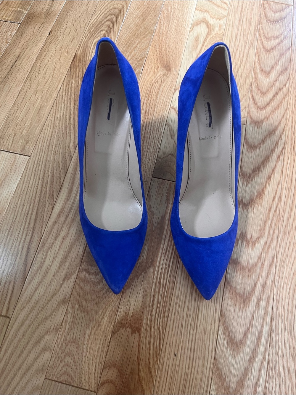 J. Crew Cobalt Blue Suede Pointed-Toe Pumps